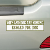 妻と犬の車恋しく思のバンパーステッカー バンパーステッカー (車上)