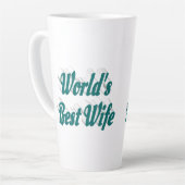 妻と緑の文字 カフェラテマグ (左アングル)