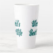 妻と緑の文字 カフェラテマグ (正面)