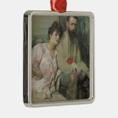 妻と自画像(by Frantisek Kupka)- メタルオーナメント (右)