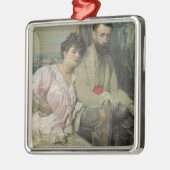 妻と自画像(by Frantisek Kupka)- メタルオーナメント (左)