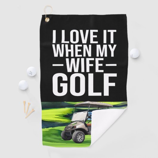妻におもしろい関するゴルフことわざ ゴルフタオル (インサイチュ)