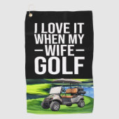 妻におもしろい関するゴルフことわざ ゴルフタオル (正面)