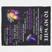 妻にパーソナライズされた宛てた手紙、バレンタイン夫人 フリースブランケット (正面(横))