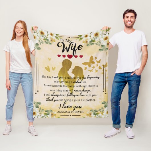妻にパーソナライズされた永遠に贈り物のアイディア フリースブランケット (インサイチュ)
