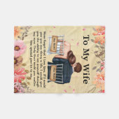 妻に夫パーソナライズされたの愛を伝えるヴィンテージ フリースブランケット (正面(横))