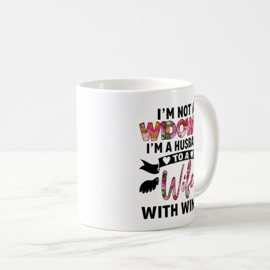 妻に対する夫で翼を持つ コーヒーマグカップ (正面右)