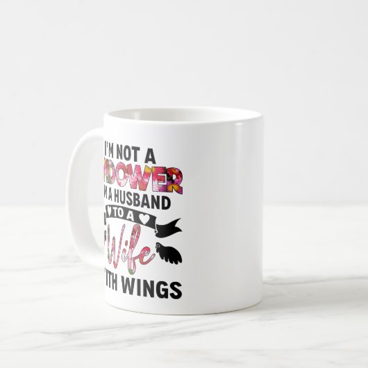妻に対する夫で翼を持つ コーヒーマグカップ (正面左)