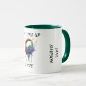 妻に平準化。新婚の花嫁ギフト マグカップ (正面右)