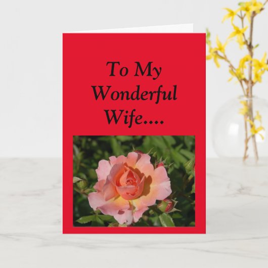 妻に幸せな母の日！ カード (黄色い花)