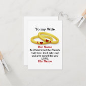 妻に彼女のカップルのリング結婚モノグラムのために カード (正面/裏面インサイチュ)