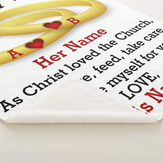 妻に彼女のカップルのリング結婚モノグラムのために シェルパブランケット (3/4)