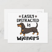 妻に気さくされるダシュント犬 ポストカード (正面/裏面)