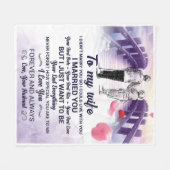 妻に美しい結婚記念日の贈り物 フリースブランケット (正面(横))