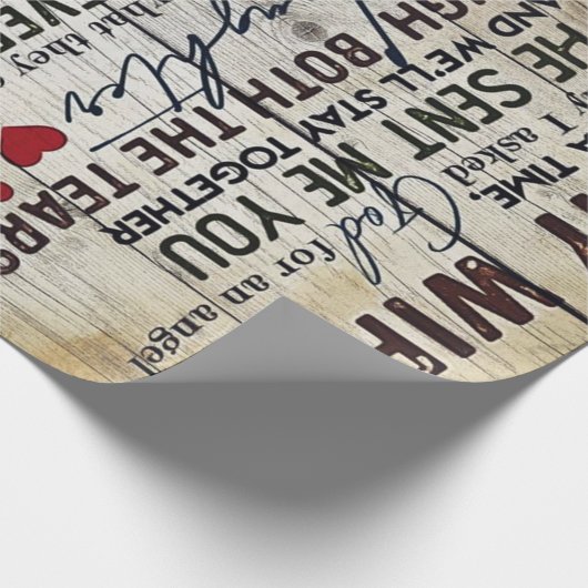 妻に贈り物 |ホリデーおもしろいギフト ラッピングペーパー (角)