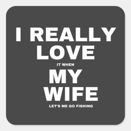 妻に魚釣り スクエアシール (正面)