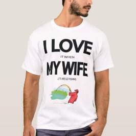 妻に魚釣り Tシャツ