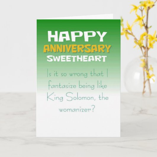 妻のおもしろい誕生日の願い カード (黄色い花)