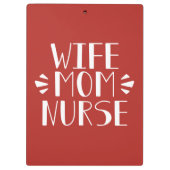 妻のお母さんのナースのグラフィック クリップボード (裏面)