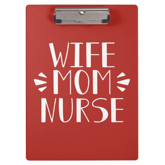 妻のお母さんのナースのグラフィック クリップボード (正面)