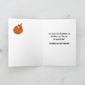 妻のためのハロウィーンカボチャ – ユーモアグランジ脅威 カード (内部)