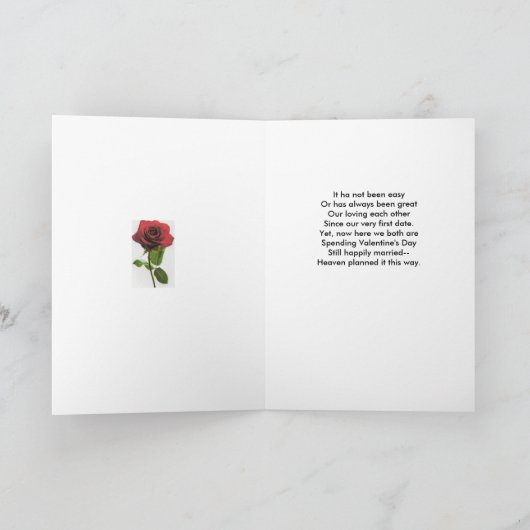 妻のためのバレンタインデーカード シーズンカード (内部)