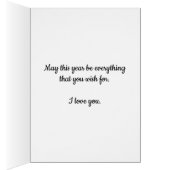 妻のためのピンクの水色ハート誕生日 (内側 (右))