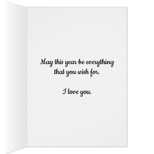 妻のためのピンクの水色ハート誕生日 (内側 (右))