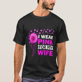妻のためのピンクリボン運動 ピンクを着て乳がん撲滅運動を応援 Tシャツ