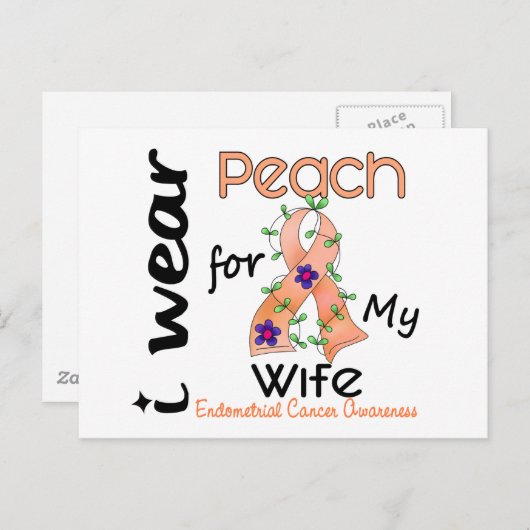 妻のための子宮内膜がんI衣服の桃43 ポストカード (正面/裏面)