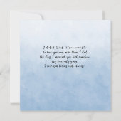 妻のアニバーサリーブルーとオレンジポピズバーケージ ノートカード (裏面)