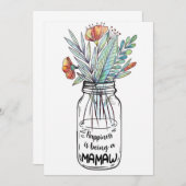 妻のアートの幸せはママであること サンキューカード (正面/裏面)