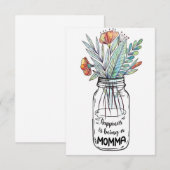 妻のアートの幸せはママであること サンキューカード (正面/裏面)