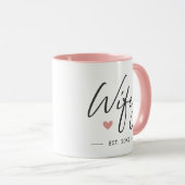 妻のエレガントモダンタイポグラフィ妻 マグカップ (正面右)