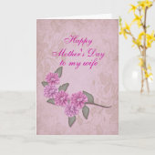 妻のカスタマイズ可能なカードへの母の日 カード (黄色い花)