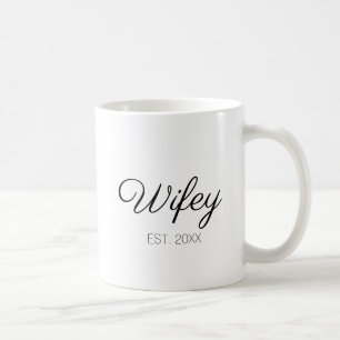 妻のカスタムスクリプト名または日付 コーヒーマグカップ