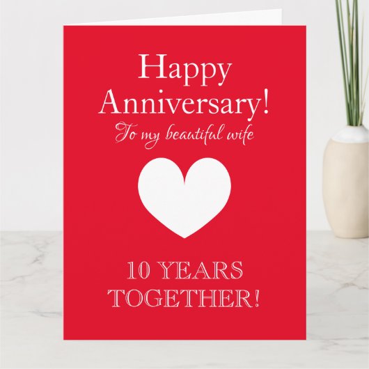 妻のカスタムハッピーアニバーサリーグリーティングカード カード (正面)