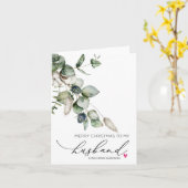 妻のカードからの夫のメリークリスマス カード (黄色い花)