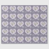 妻のダイヤ結婚モンドの記念日ハートのフォトラップ ラッピングペーパー (フラット)