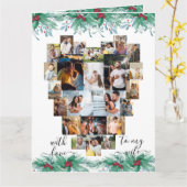 妻のハート写真コラージホリーミストレトークリスマス カード (黄色い花)