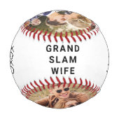 妻のパーソナライズされた写真 野球ボール (裏面)