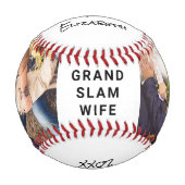 妻のパーソナライズされた写真 野球ボール (正面)