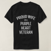 妻のパープルハート退役軍人シャツ誇りを持った軍隊 Tシャツ (デザイン正面)