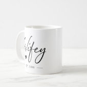 妻のモダンタイポグラフィの妻結婚の妻 コーヒーマグカップ (正面左)