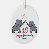 妻のルビー結婚の象記念贈与 セラミックオーナメント (右)