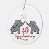 妻のルビー結婚の象記念贈与 セラミックオーナメント (左)