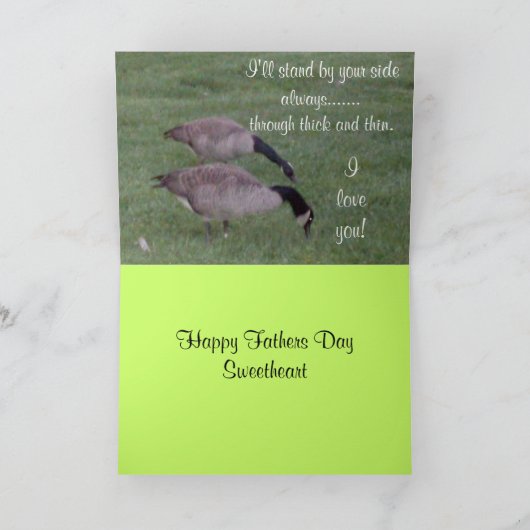 妻の冗談カードからの父の日 カード (内部)