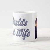 妻の写真グレーの巨大コーヒーマグ ジャンボコーヒーマグカップ (正面)