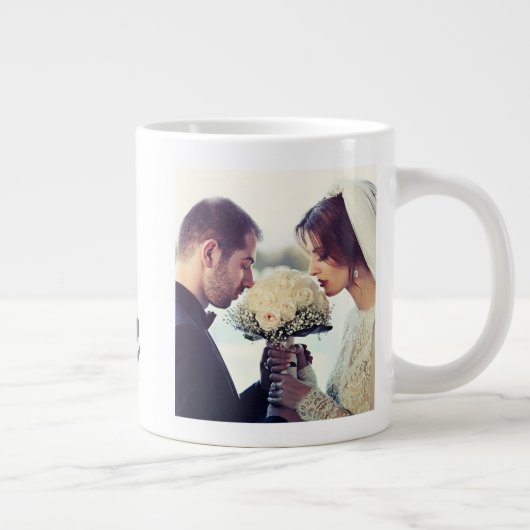 妻の写真グレーの巨大コーヒーマグ ジャンボコーヒーマグカップ (右)