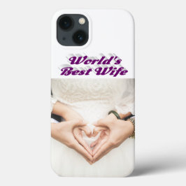 妻の写真 紫色 iPhone カー 13ケース